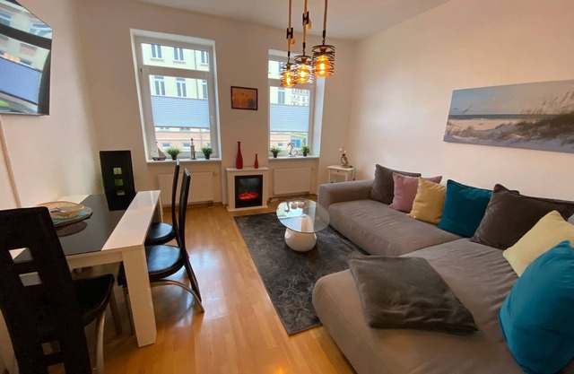 Apartment Zur Schleuse with fireplace, garden, family-friendly.