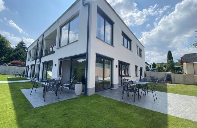 Apartments-Saaldorf WG1 with terrace and view of the reservoir