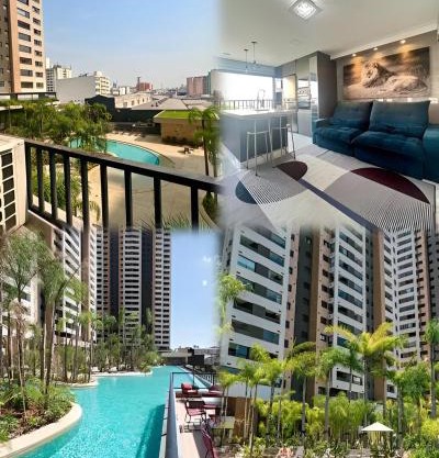 Apto Garden - Resort com piscina borda infinita SP