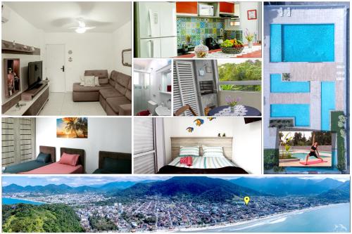 Aptº TOP 2 Quartos com Varanda, 400 m da Praia, em Condomínio com Piscinas, Sala, Smart TV, Sofá Cama, com 2 Banheiros, Cozinha Planejada Completa, Wi-Fi 200 mbps, Ares-condicionados, Churrasqueira, Máquina de Lavar e Tanque, Estacionamento, Portaria 24 h