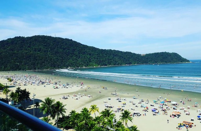 Apto Varanda Gourmet frente ao mar com Wi-Fi