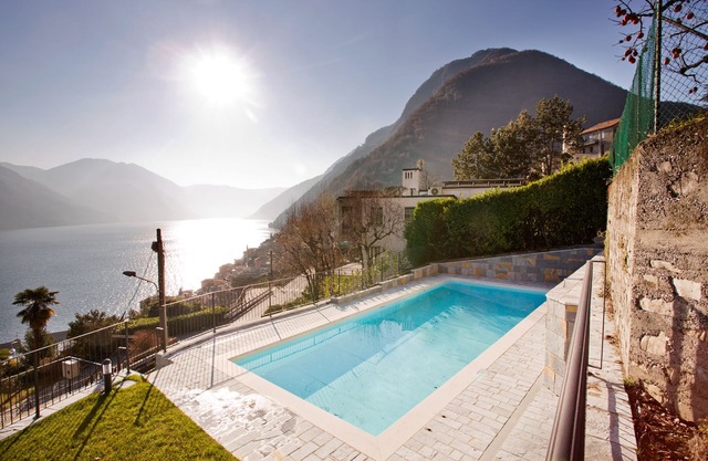 Argegno Pool Apartment lake view home with pool by Italian Apartments.