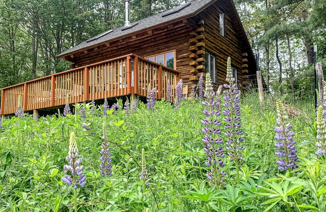 Authentic log cabin with Mt Washington view