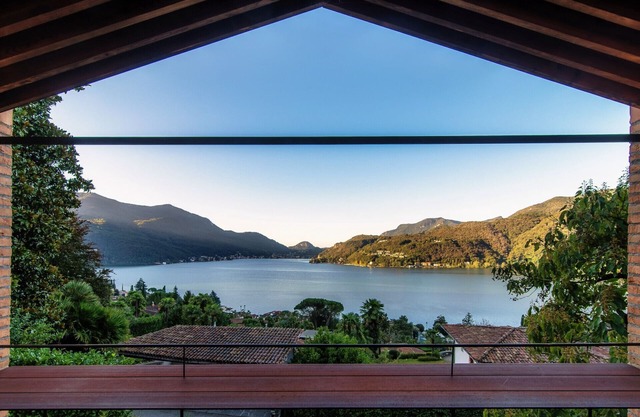 Award-winning lake-view design house in Morcote (CASA BRICK)