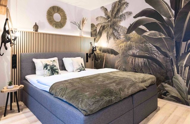BaliApartment, kitchen, parking lot, 24h digital check-in, Wlan 150MBit