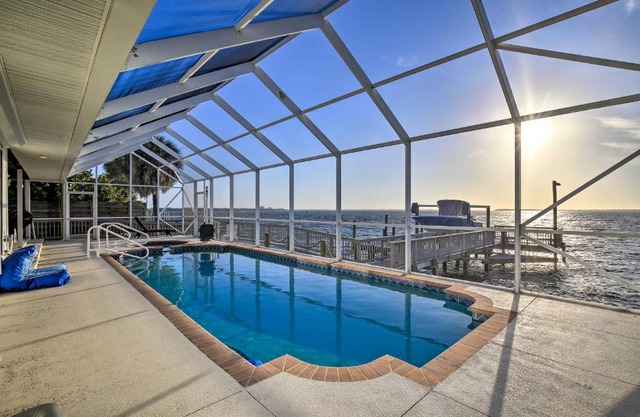 Bayfront Palmetto Retreat with Pool, Spa and Dock!