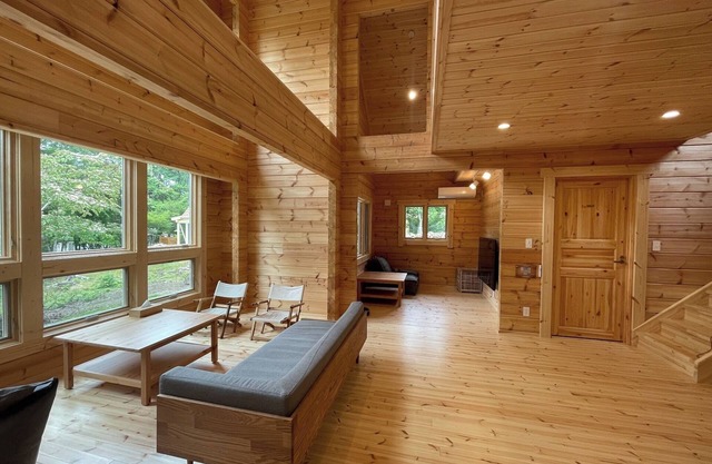 BBQ in nature Newly built Finnish log house moi - moi Yamanakako New Finnish log house BBQ possible in nature /Minamitsuru-gun Yamanashi