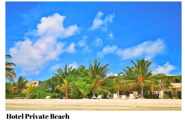 Beach Villa Hotel in Maldives. Just in front of beautiful beach.
