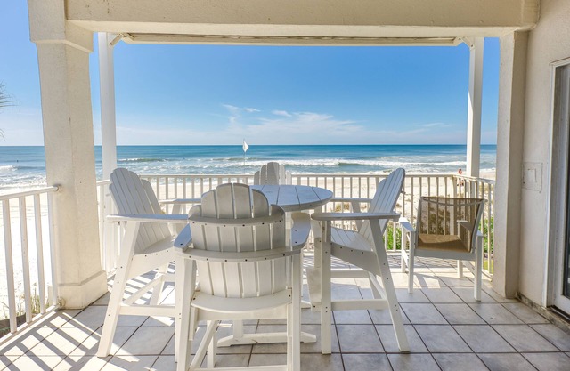 Beachfront 3-bedroom condo steps from the Gulf. Corner unit, recently updated.