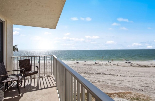 🌴 Beachfront Gulf View Condo | Estero Beach & Tennis Club 206C. Located in the desirable Estero Beach & Tennis Club, 2nd-floor unit offers panoramic Gulf views, private balcony sunsets, and direct beach access. Explore the island with 2 comp bikes.