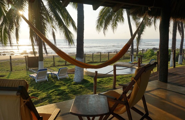 Beachside Palapa House in La Majahua beach, next to Troncones, Ixtapa region