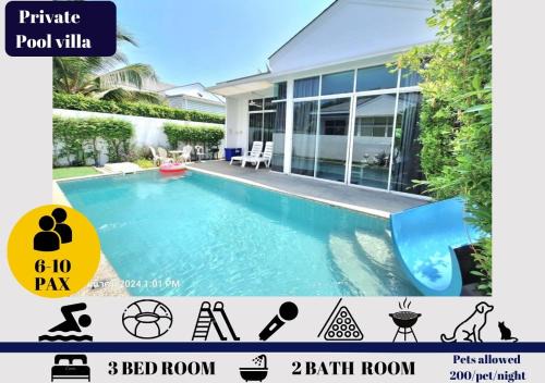 Beachtown Cha-Am Private Poolvilla from beach 2km