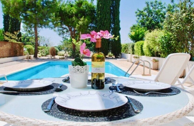 Beautiful 2 Bedroom Villa Proteus HG29 with private pool and pretty golf course views, Short walk to resort village square on Aphrodite Hills
