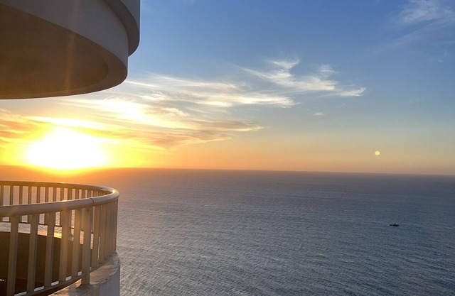 beautiful view of the sea and the entire city.