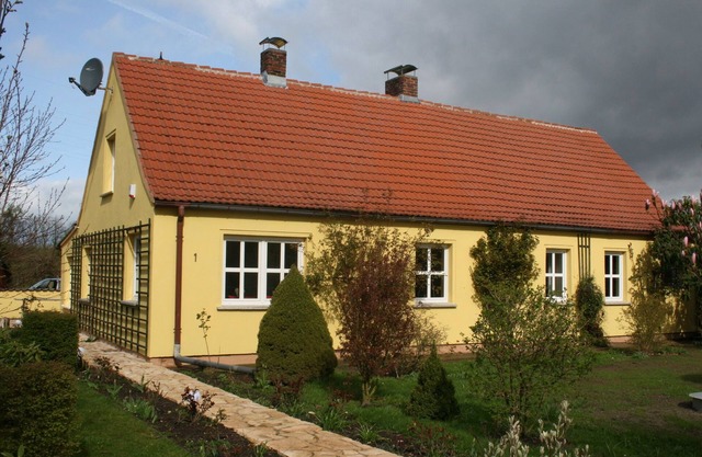 beautiful garden with village idyll on the lagoon