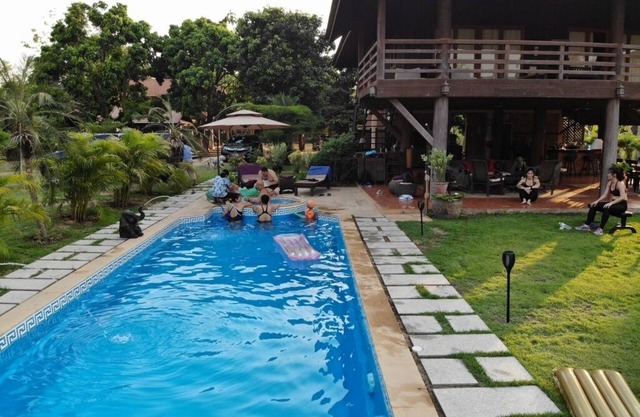 Beautiful large garden teak property right on the river in Bantak village.n