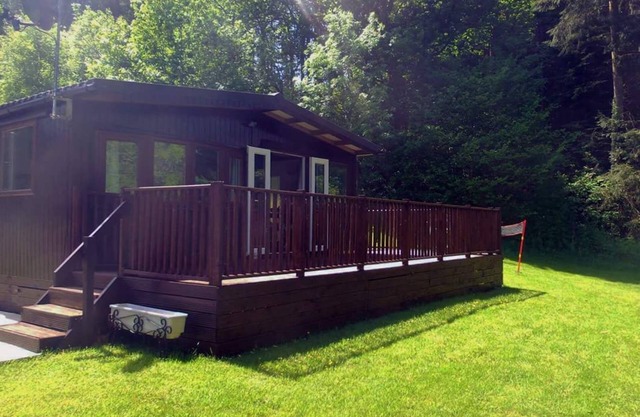 Beautiful river front self catering holiday lodge.