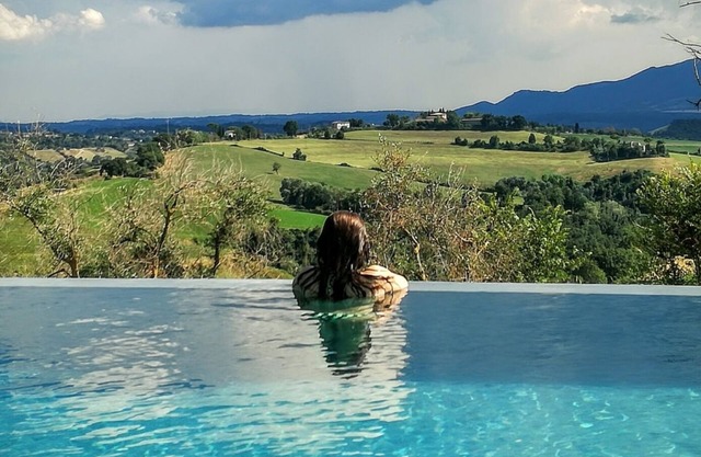 Blue apartment in villa between Magliano Sabina Rome, the thermal baths of the Popes and Umbria