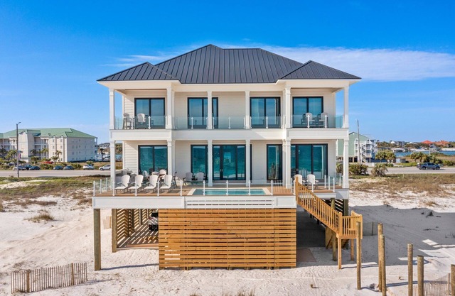 Brand New Stunning Gulf Front with Pool! Perdido Tide Beach House! Luxurious!
