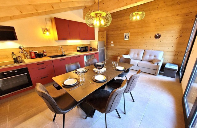 Bright Apartment Near Perrieres Ski Lifts with Parking and Balcony