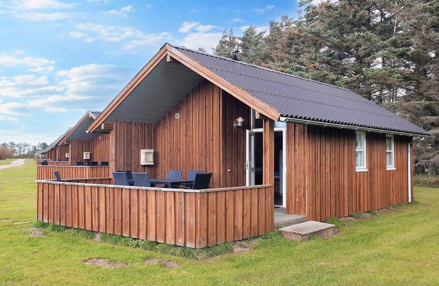 Cabin in camping resort with patio