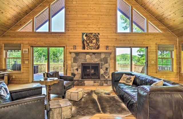 Cabin on Lake w/63 Acres & Trails + Guest House!