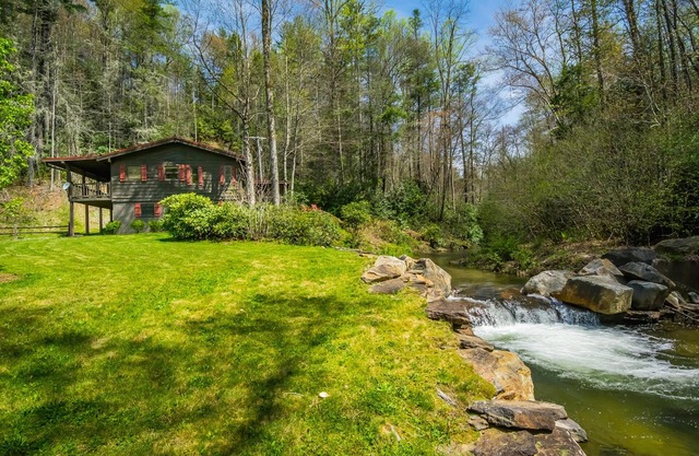 Cabin on Trout River, 9 Acres Surrounded by US Forest, Waterfalls, 100% Secluded