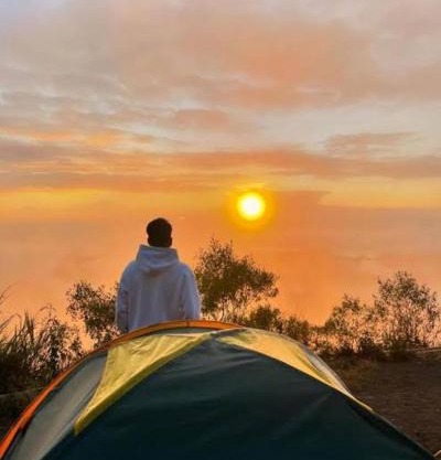 Camping di gunung batur, dan sarapan