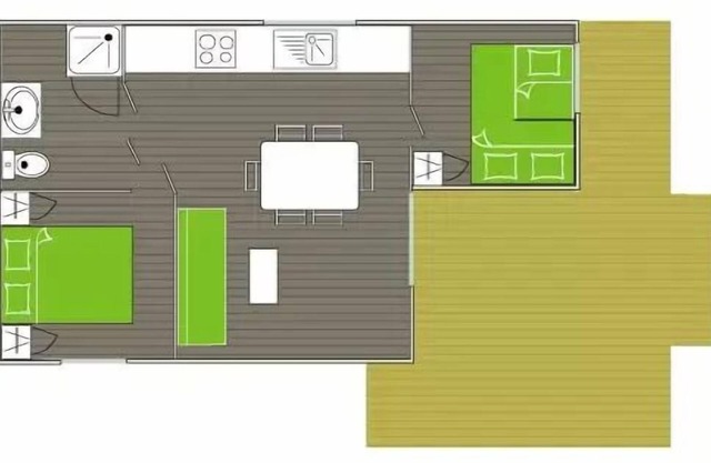 Camping Flower Les Cadenières* - 3 Room Comfort Chalet for 5/7 People