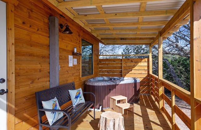 Casa del Sol | 1/1 Hill Country Cabin, Hot Tub, Full Kitchen, Pet Friendly w/fee