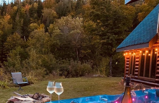 Chalet rustique en bois rond avec splendide vue sur la vallée