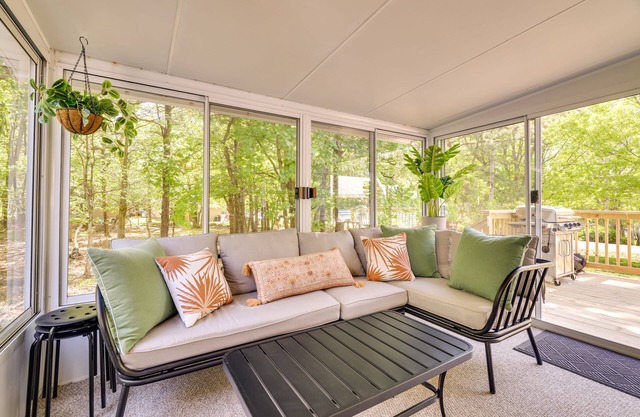 Charming Gated Retreat with Lakes, Pools, Private Sunroom & Game Room!