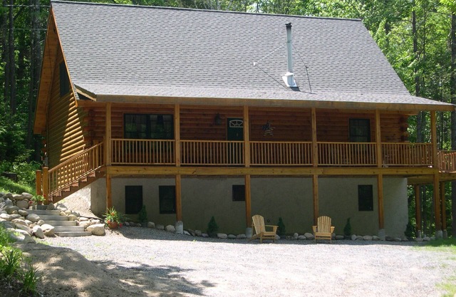 Charming log home, spacious yet cozy, nestled in the White Mountain region.