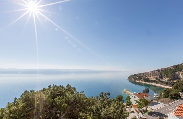 Charming Mediterranean stone house, amazing view on Adriatic sea, pebble beach