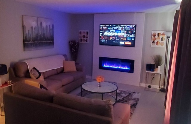 Cheerful cozy luxurious suite