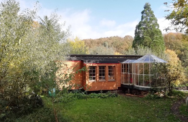 Circus wagon star tent with sauna. Very spacious with pavilion.