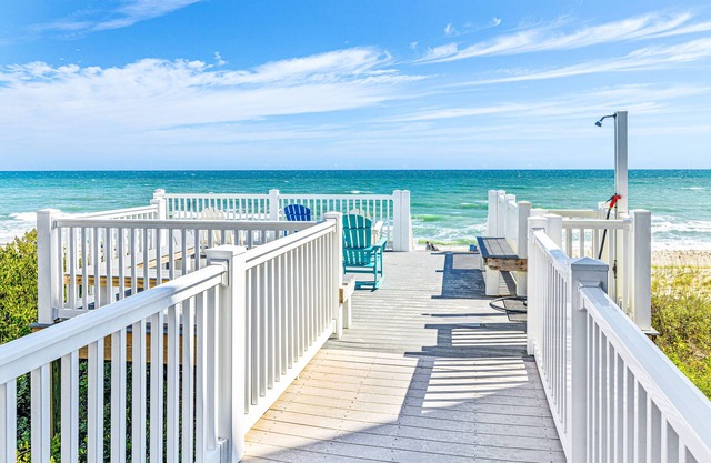 Clean beachfront condo with ocean view, washer/dryer, AC, & on-site pool