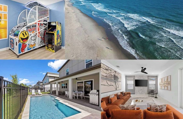 Coastal Cove | Luxe Beach Hideaway on Space Coast w/Theater, PVT Pool, Karaoke