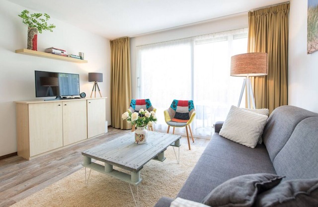 Comfortable apartment close to amenities, pool, beach, forest and dunes.