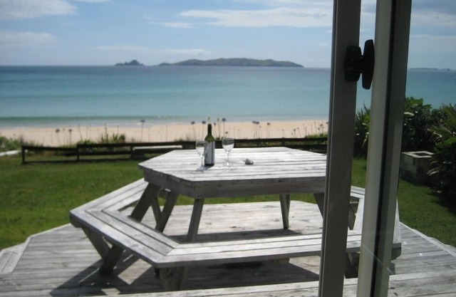 Comfortable beachfront house at Taupo Bay.