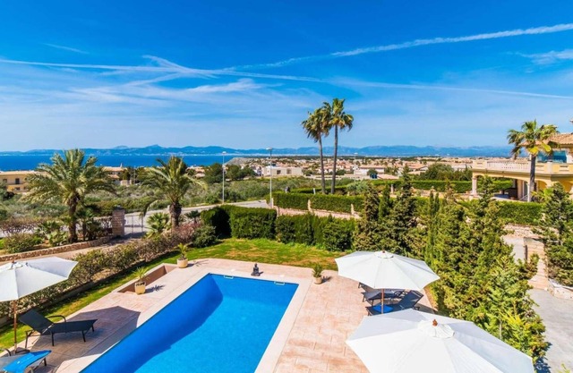 Comfortable sea view villa with pool.