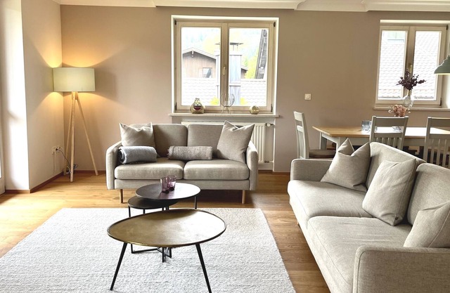 comfortable, spacious, with a view of the countryside, sauna & free parking space