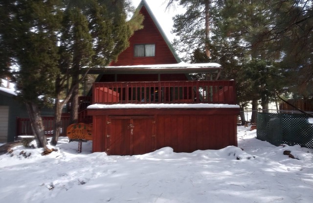 Cool 'A' frame cabin in the ponderosa pines.