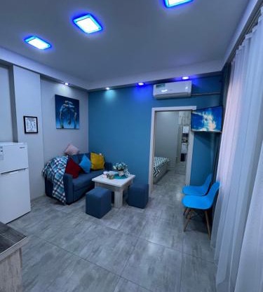 Cool Blue Interior SELF CHECK IN