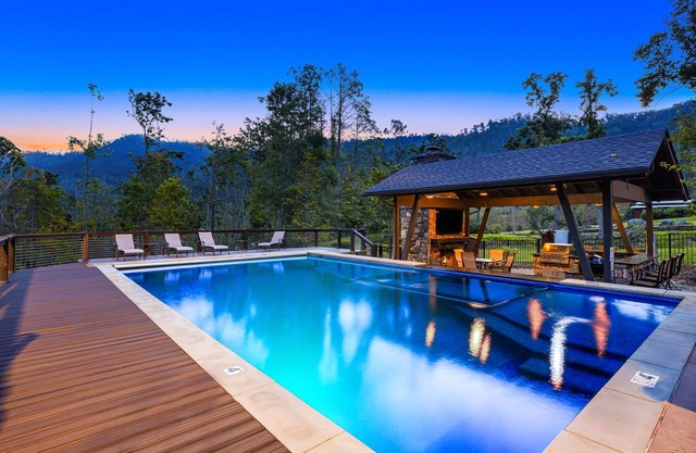 Cool Stream Lodge | 6BR Estate w/Pool, Hot Tubs & Private Pond Near Asheville