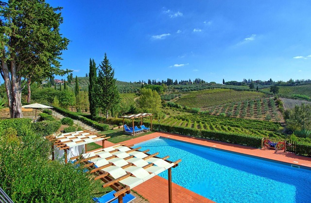 Cosy apartment with pool, A/C, WIFI, TV, panoramic view and parking, close to San Gimignano