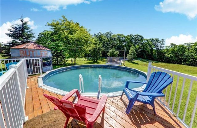 Cottage backing water