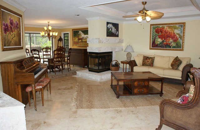 Country Garden Room with Water Garden feature and Queen Bed.