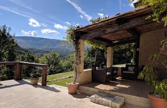 Country House near Greolieres with pool, mountain views, 1.5 acres private land