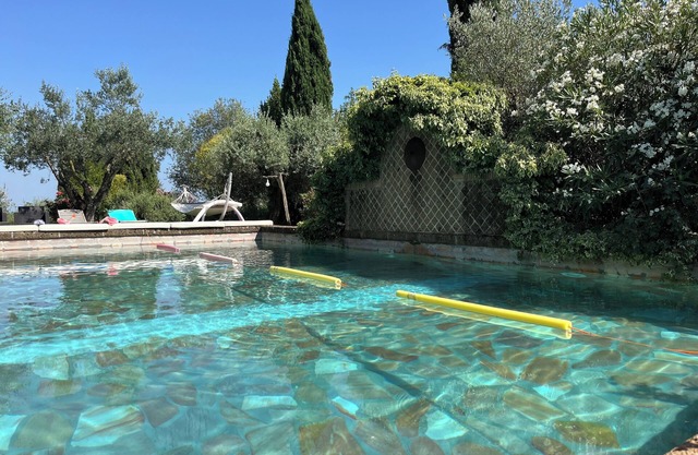 Country villa with private pool surrounded by greenery. With barbecue and patio